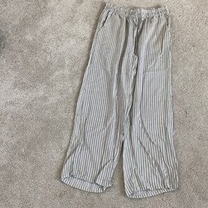 Striped Gray Women's Straight Leg Pants